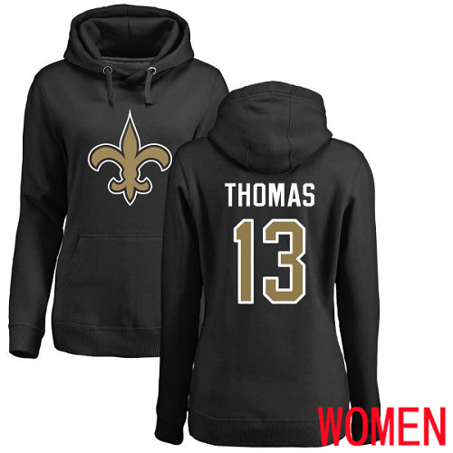 New Orleans Saints Black Women Michael Thomas Name and Number Logo NFL Football 13 Pullover Hoodie Sweatshirts